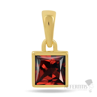 Silver gold-plated pendant with garnet CB-P707G-G