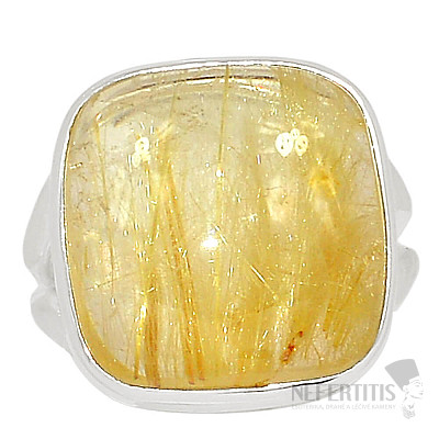 Sagenite crystal with rutile ring silver Ag 925 R1495