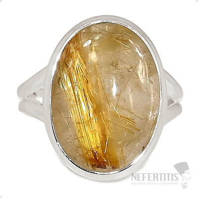 Sagenitkristall mit Rutilring Silber Ag 925 R1616