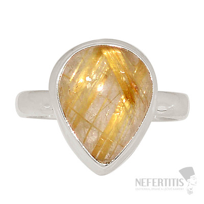 Sagenitkristall mit Rutilring Silber Ag 925 R1680