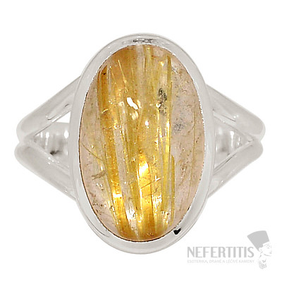 Sagenitkristall mit Rutilring Silber Ag 925 R1687