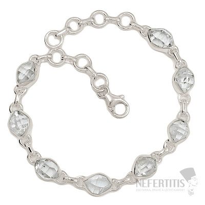 Herkimer diamond bracelet silver Ag 925 B261