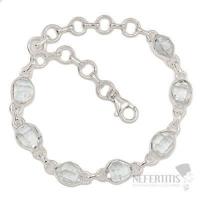 Herkimer diamond bracelet silver Ag 925 B274