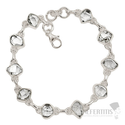 Herkimer diamond bracelet silver Ag 925 B291