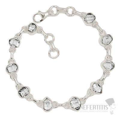 Herkimer diamond bracelet silver Ag 925 B294