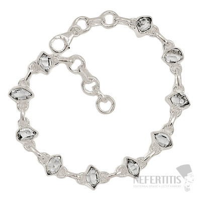Herkimer diamond bracelet silver Ag 925 B296