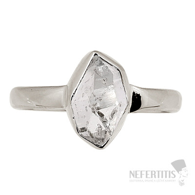 Herkimer diamant prsteň striebro Ag 925 R76