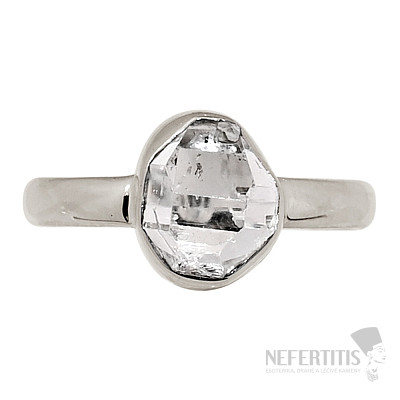 Herkimer diamant prsteň striebro Ag 925 R77