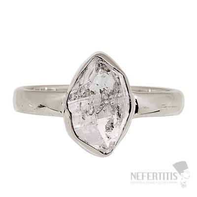 Herkimer diamant prsteň striebro Ag 925 R89