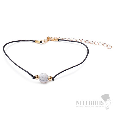 Fashion waxed cord bracelet with howlite