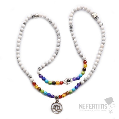 Howlit white chakra necklace for protection against negativity