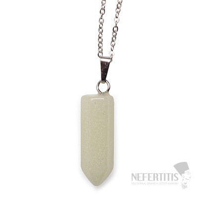 Jadeite crystal pendant with chain