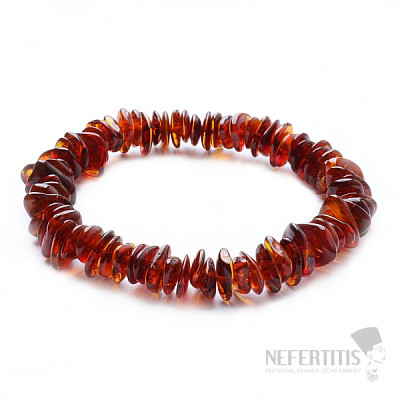 Amber bracelet chopped large nuggets the color of cognac