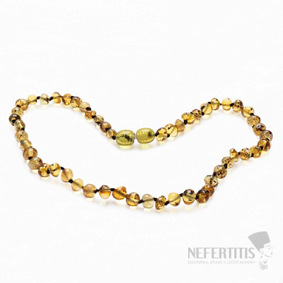 Baroque amber beads for children extra polished green