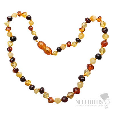 Amber round beads for children polished multicolor