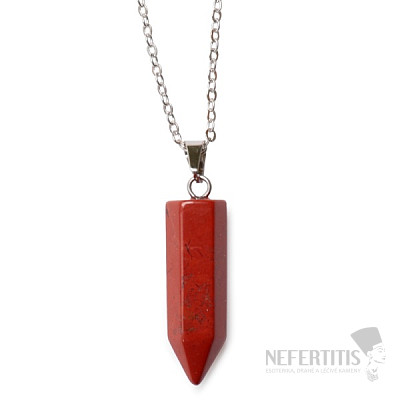 Jasper red crystal pendant with chain