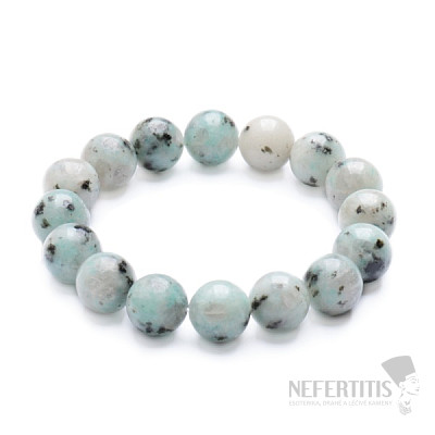 Jasper kiwi bead bracelet 12 mm