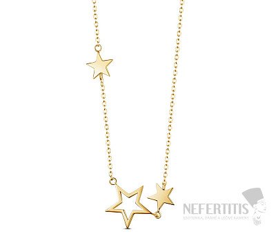 Strieborný náhrdelník Golden Stars