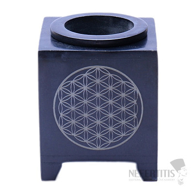 Aroma talc lamp Flower of life black