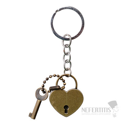 Heart keychain with key