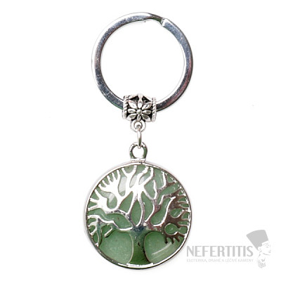 Keychain with aventurine and tree of life