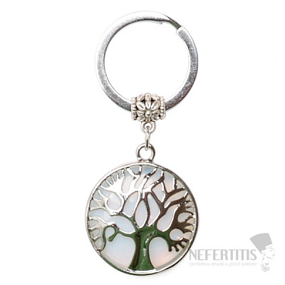Keychain with opalite and the tree of life