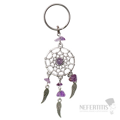 Keychain Dreamcatcher with amethyst pieces