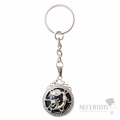 Keychain with blue aventurine and dragon