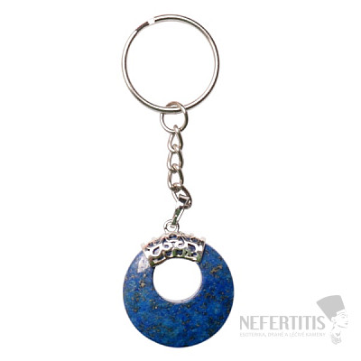 Keychain Circle with lapis lazuli