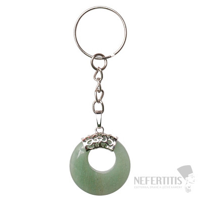 Keychain Circle of green aventurine