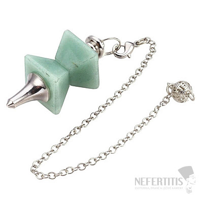 Aventurine green brass pendulum
