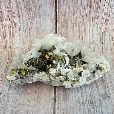 Pyrite, calcite druse Kosovo 10