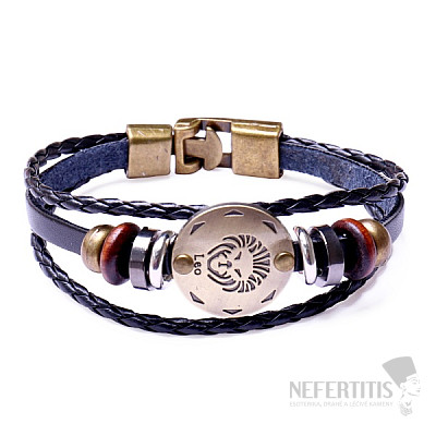 Leather bracelet for the sign of the Lion
