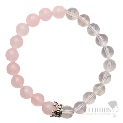 Crystal and rosewood beaded bracelet