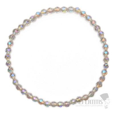 Crystal bracelet faceted angelic aura in iridescent tone