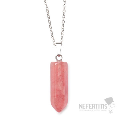 Crystal strawberry crystal pendant with chain