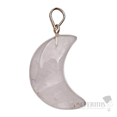 Crystal pendant in the shape of a crescent moon