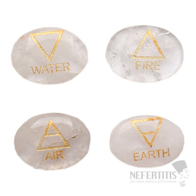 Kristallset aus Steinen mit vier Elementen