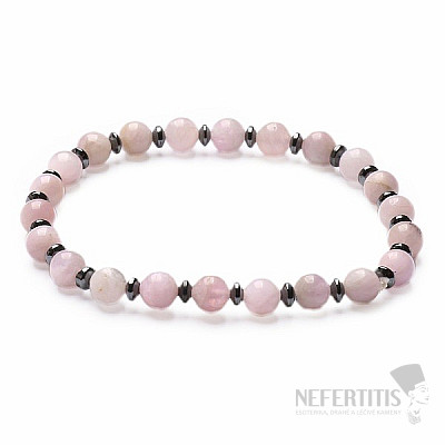 Kunzit with hematite beaded bracelet