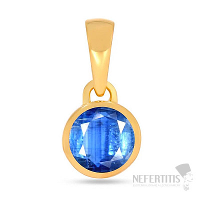 Silver pendant gold-plated with blue kyanite CB-P708G-K