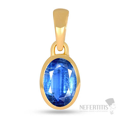 Gold-plated silver pendant with blue kyanite CB-P709G-K