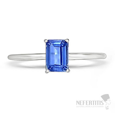 Blauer Kyanit-Schliffring, Silber Ag 925, RBC311