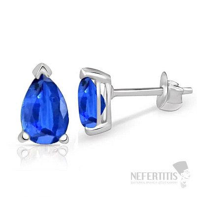 Silver earrings with blue kyanite SBC-111-KYF