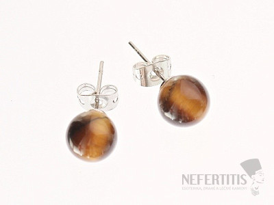 Tiger eye ball earrings