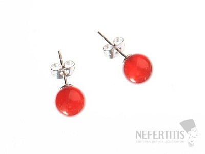 Carnelian ball earrings