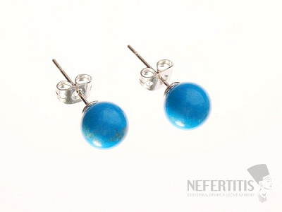 Howlit blue ball earrings