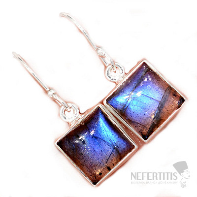 Labradorit duhový náušnice stříbro Ag 925 E555