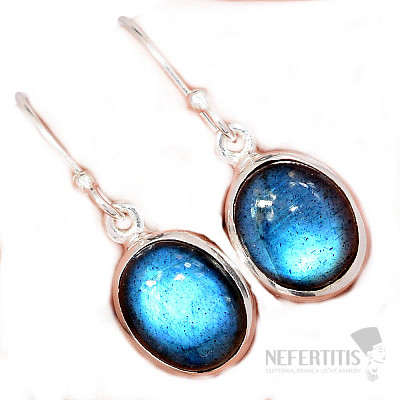 Labradorit dúhový náušnice striebro Ag 925 E711