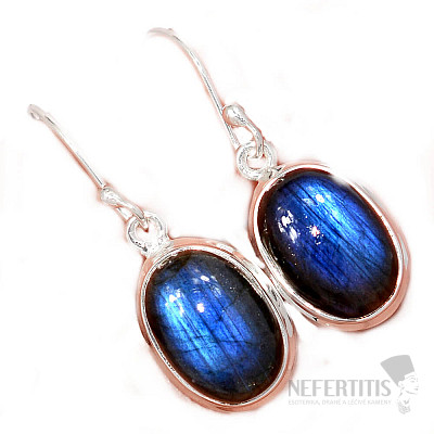 Labradorit-Regenbogenohrringe, Silber Ag 925 E803