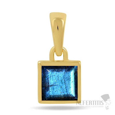 Stříbrný přívěsek pozlacený s labradoritem CB-P707G-LBF